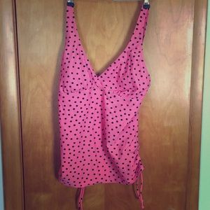 Pink polka dotted bathing suit top!